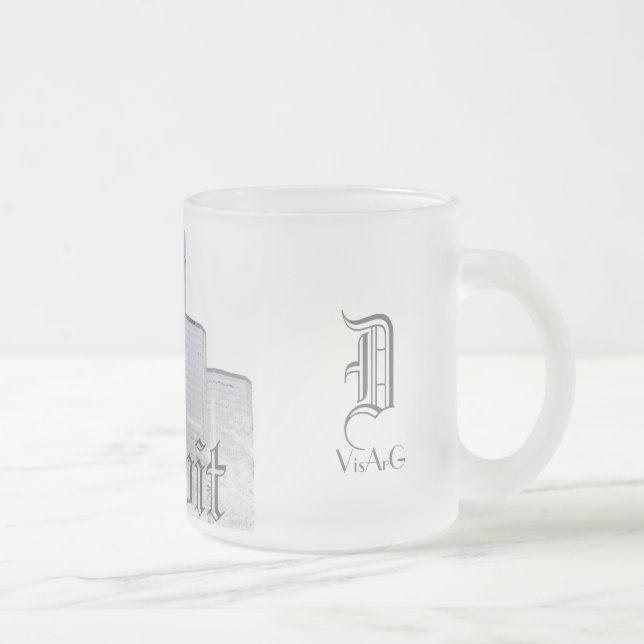 Detroit (beer-mug) frosted glass coffee mug (Right)