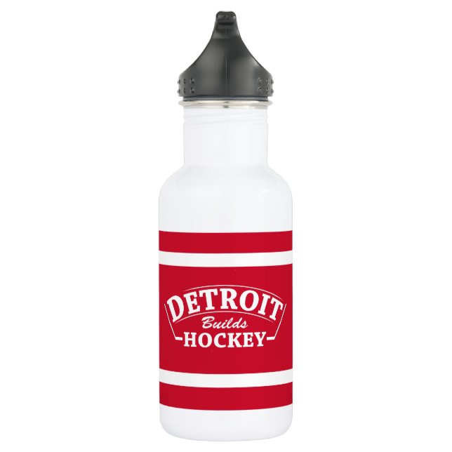 Detroit Builds Hockey 18oz Water Bottle (Right)