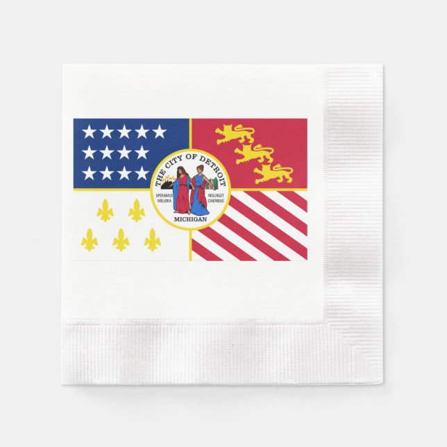 Detroit city flag napkin (Front)