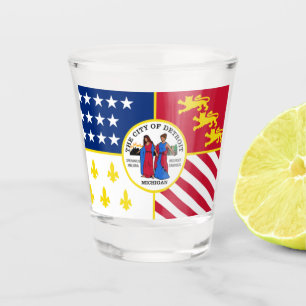 Detroit city flag shot glass