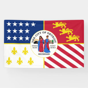 Detroit city flag USA united states america symbol Banner