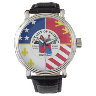 Detroit city flag USA united states america symbol Watch