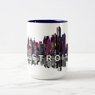 Detroit City Graffiti Two-Tone Coffee Mug