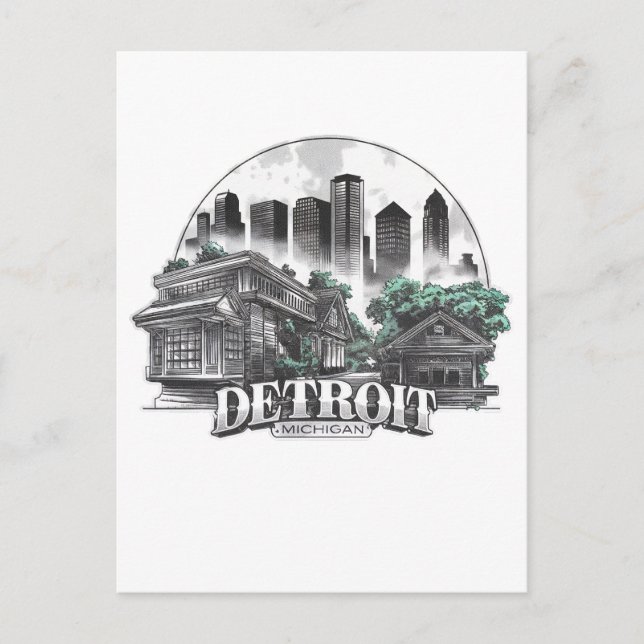 Detroit City Michigan USA Postcard (Front)