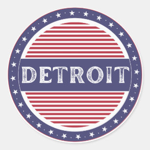 Detroit City Pride Emblem – American Identity Classic Round Sticker