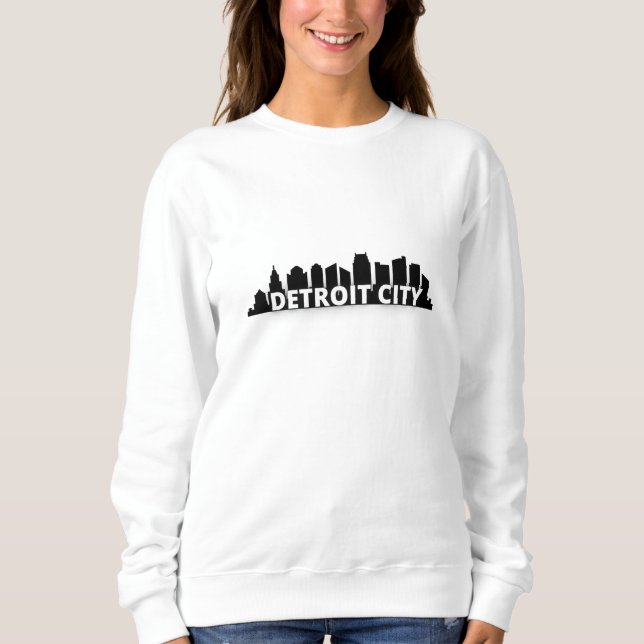 Detroit City Skyscraper Skyline Sweatshirt (Front)