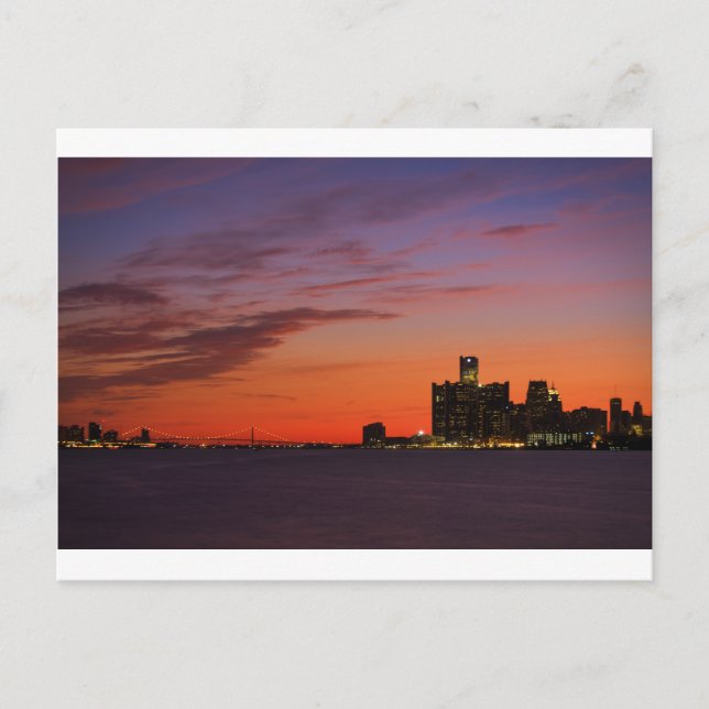 Detroit Cityscape 0552 Postcard (Front)