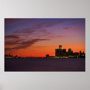 Detroit Cityscape #0652 Poster