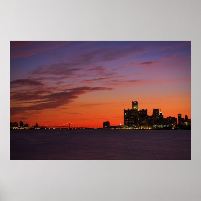 Detroit Cityscape #0652 Poster (Front)