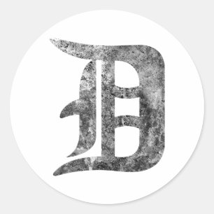 Detroit D wash Classic Round Sticker