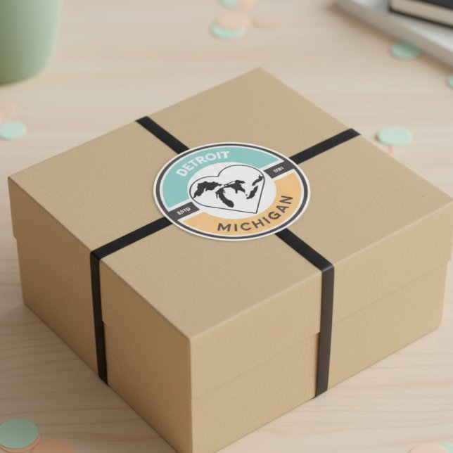 Detroit EST. 1701 Great Lakes Circle Sticker (Detroit EST. 1701 Great Lakes Circle Sticker)