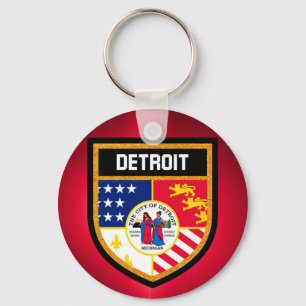 Detroit Flag Key Ring