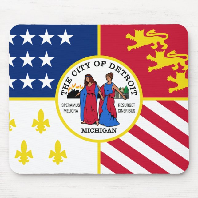 Detroit Flag Mouse Mat (Front)
