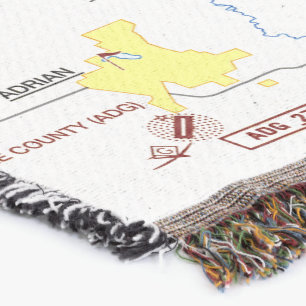 Detroit Flyway Chart Throw Blanket