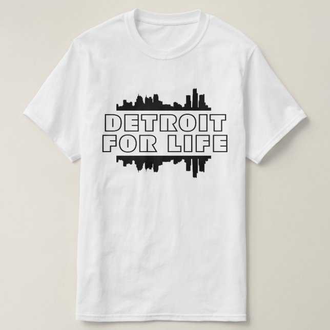 Detroit for Life - Skyline T-Shirt (Design Front)