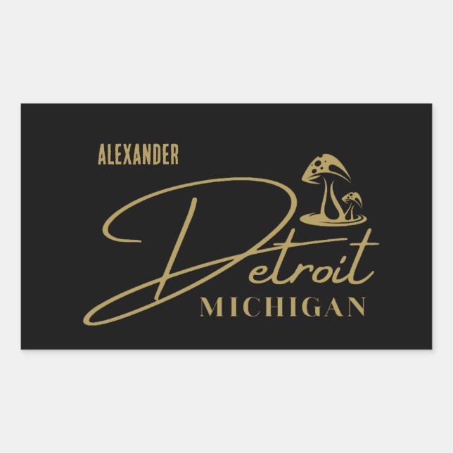 Detroit Golden Mushroom Customisable Sticker (Front)