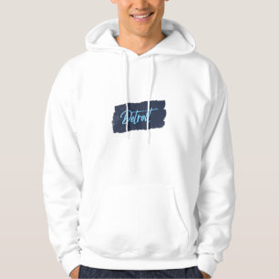 Detroit Handwritten Blue Typography Hoodie