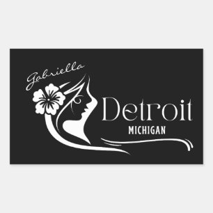 Detroit Hibiscus Customisable Sticker