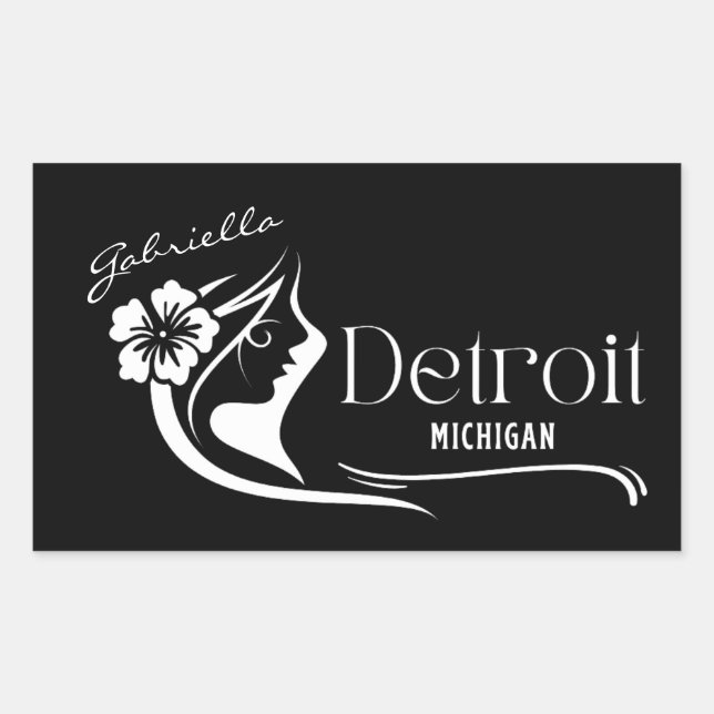 Detroit Hibiscus Customisable Sticker (Front)
