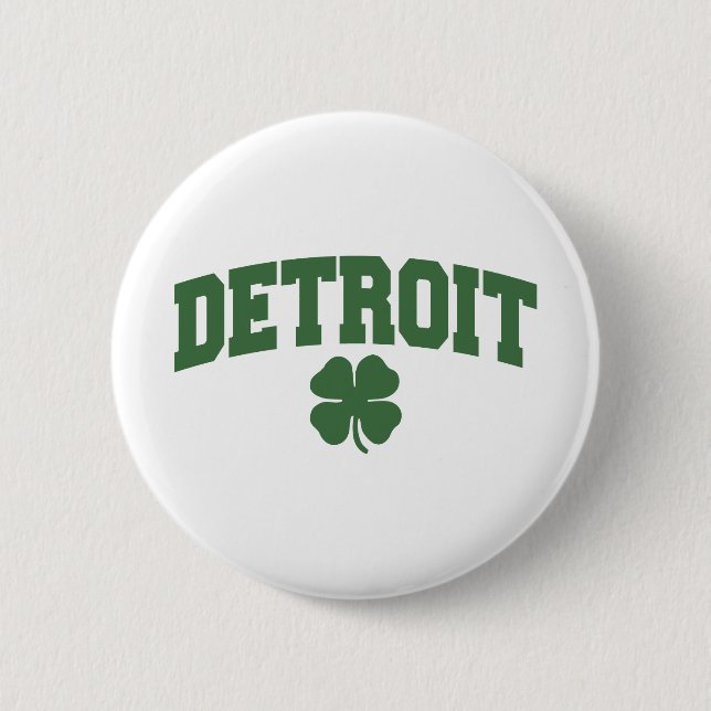 Detroit (Irish Shamrock) 6 Cm Round Badge (Front)