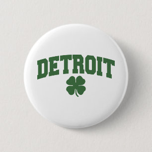 Detroit (Irish Shamrock) 6 Cm Round Badge