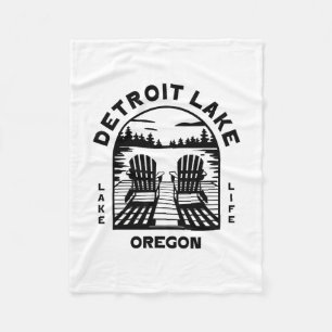 Detroit Lake Oregon Outdoors Vintage 1 Fleece Blanket