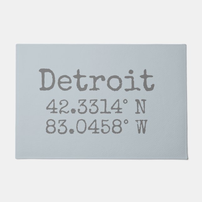 Detroit Latitude Longitude Doormat (Front)