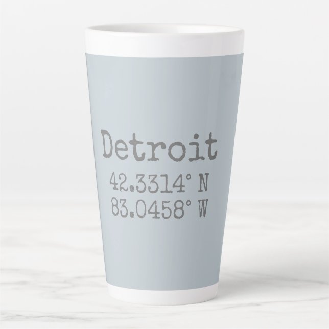 Detroit Latitude Longitude  Latte Mug (Front)