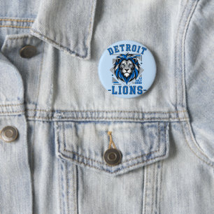 Detroit Lions  football 6 Cm Round Badge