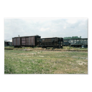Detroit & Mackinac Boxcars Vintage Railroad Photo Print