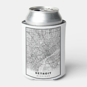 Detroit Map Can Cooler