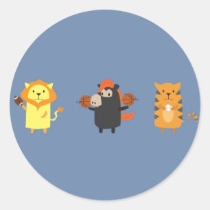 Detroit mascot animals classic round sticker