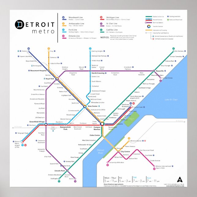 Detroit Metro Poster 24" x 24" (Standard, New) (Front)