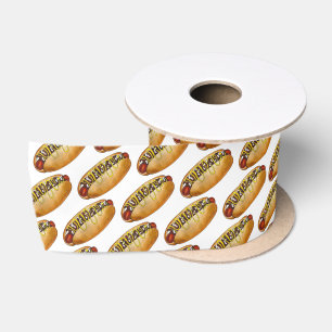 Detroit MI Michigan Coney Island Hot Dog Chilli Satin Ribbon