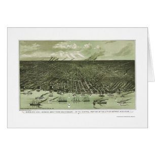 Detroit, MI Panoramic Map - 1889