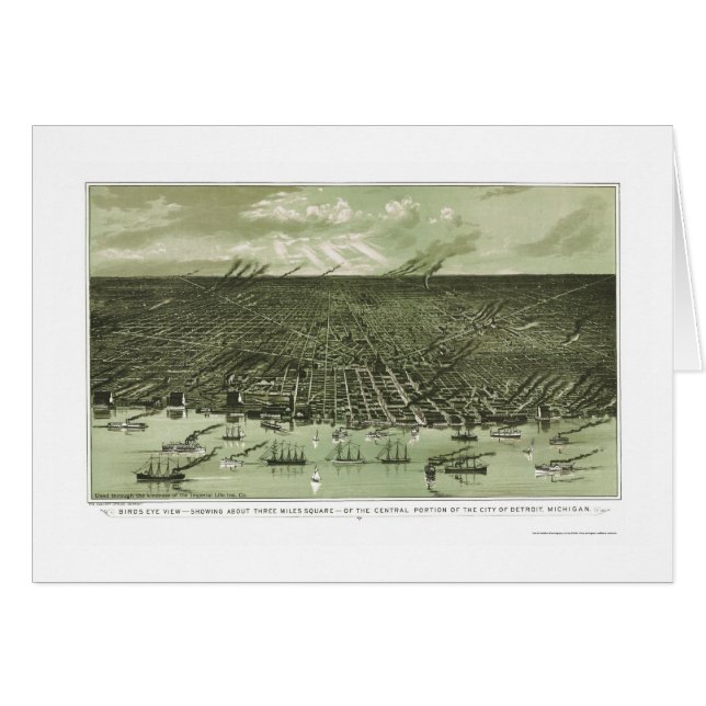 Detroit, MI Panoramic Map - 1889 (Front Horizontal)