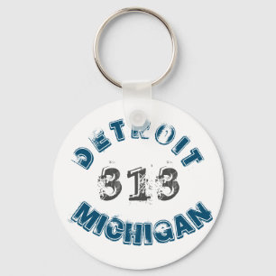 Detroit Michigan Area Code Key Ring