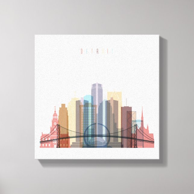 Detroit, Michigan | City Skyline Canvas Print (Front)