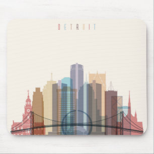 Detroit, Michigan   City Skyline Mouse Mat