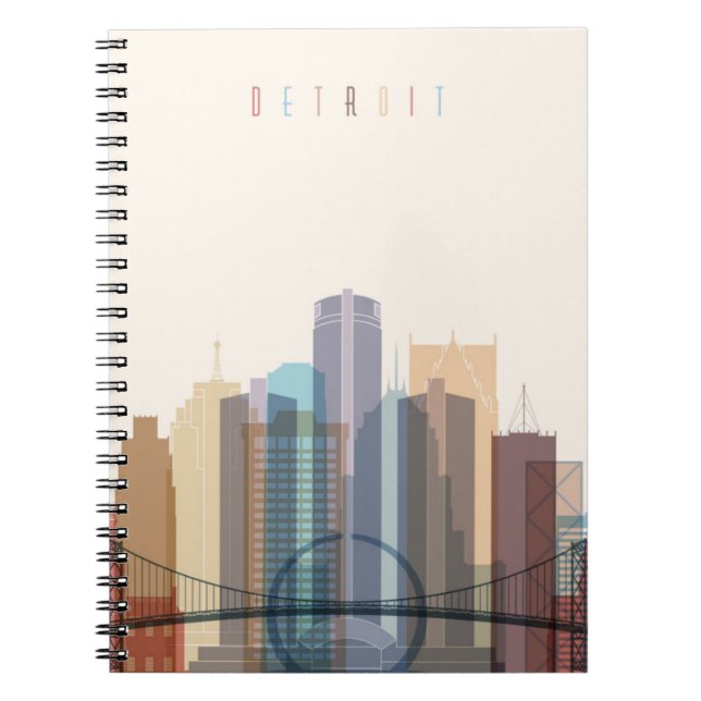 Detroit, Michigan | City Skyline Notebook (Front)