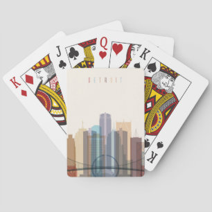 Detroit, Michigan   City Skyline Playing Cards
