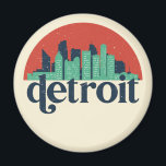 Detroit Michigan City Skyline Retro Cityscape Art Magnet<br><div class="desc">Vintage and retro city design with beautiful skyline, tourist attraction and cityscape art. Cool skyscraper and building silhouette illustration merchandise for tourist and traveller. Perfect as souvenir to bring back home when travelling all around the world. Save the memory of your travel and vacation with family and friends. Background colour...</div>