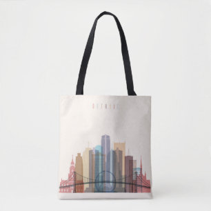 Detroit, Michigan City Skyline Tote Bag