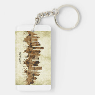 Detroit Michigan Cityscape Key Ring