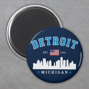 Detroit Michigan Est. 1701 Funny Vintage Magnet