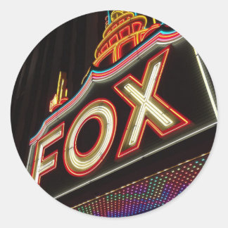 Detroit Michigan FOX Theatre Classic Round Sticker