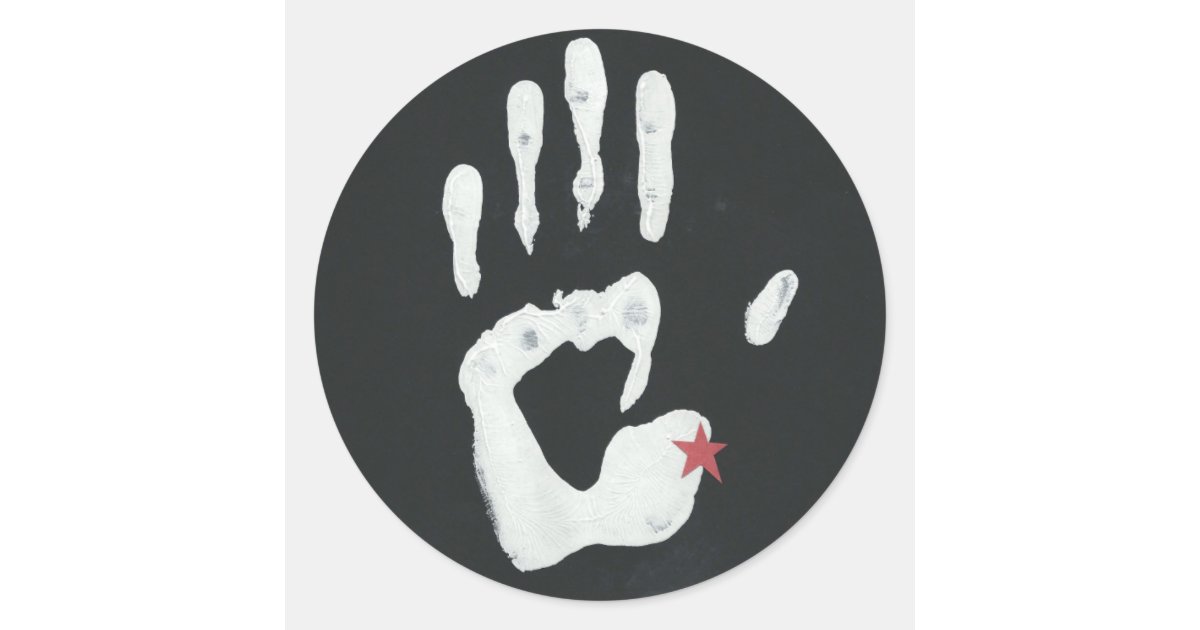 Detroit Michigan Hand Classic Round Sticker | Zazzle