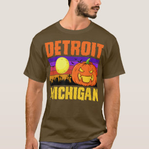 Detroit Michigan Happy Halloween Party Local City  T-Shirt