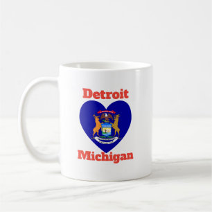 Detroit Michigan Heart Flag Coffee Mug