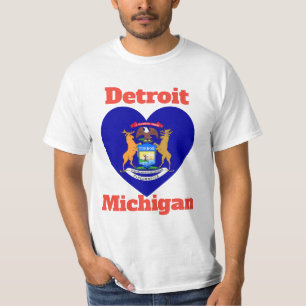 Detroit Michigan Heart Flag T-Shirt